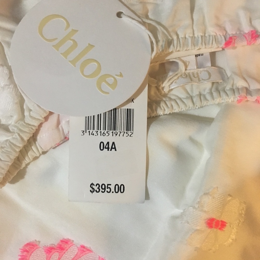{ Chloe } Girls White Pink Embroider Stitch Dress - Picture 8 of 8